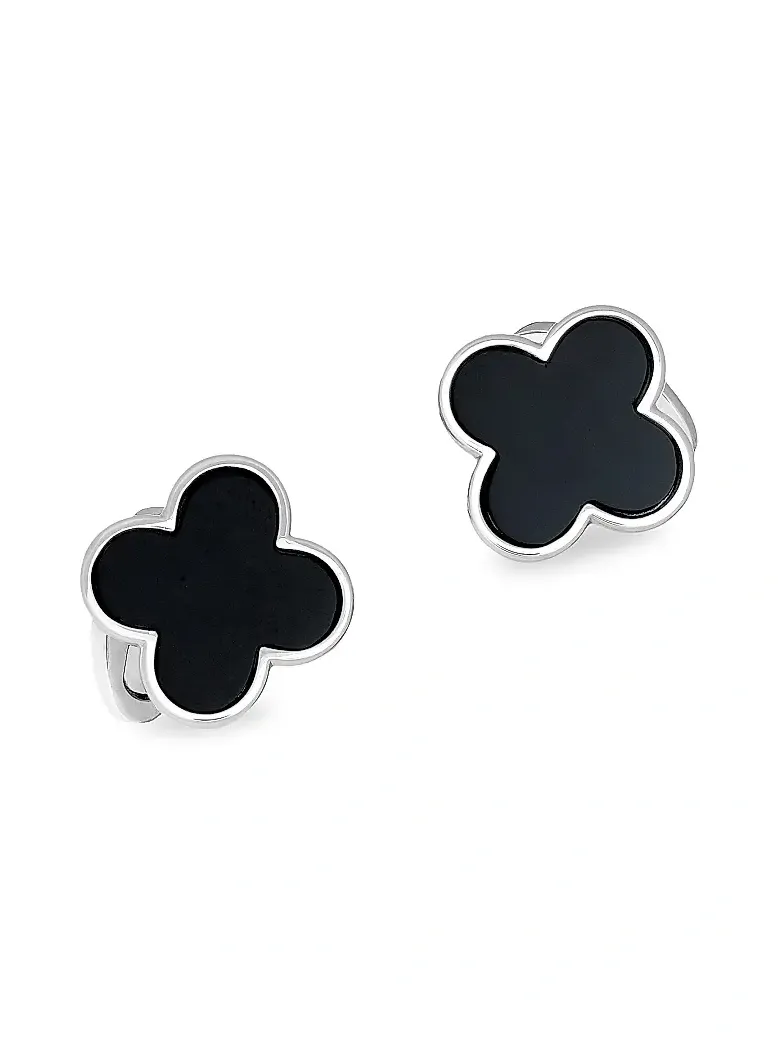 Men's Onyx Clover Cufflinks