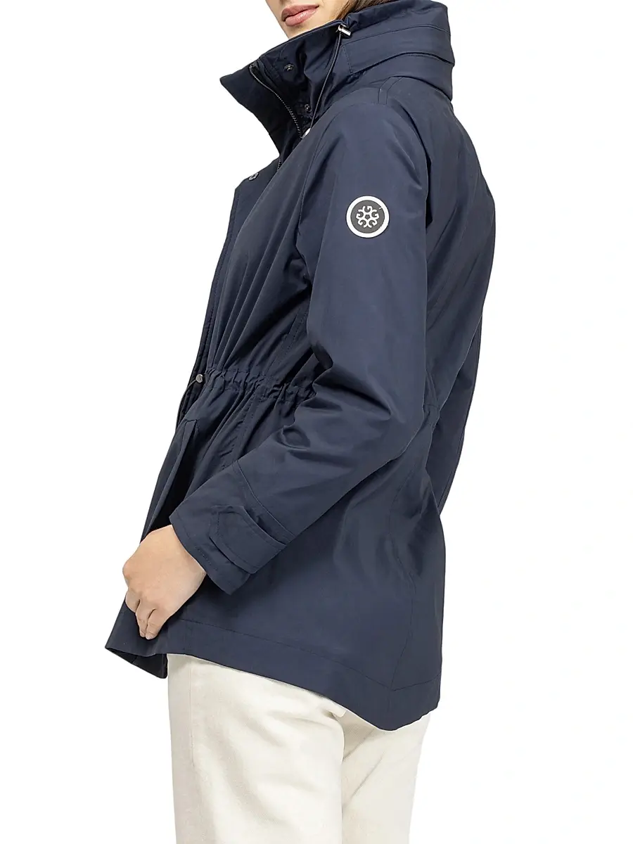 Gorski Women's Lightweight Jacket with Concealed Hood - Navy | Thumbnail 4 Gorski Women's Lightweight Jacket with Concealed Hood - Navy | Thumbnail 4