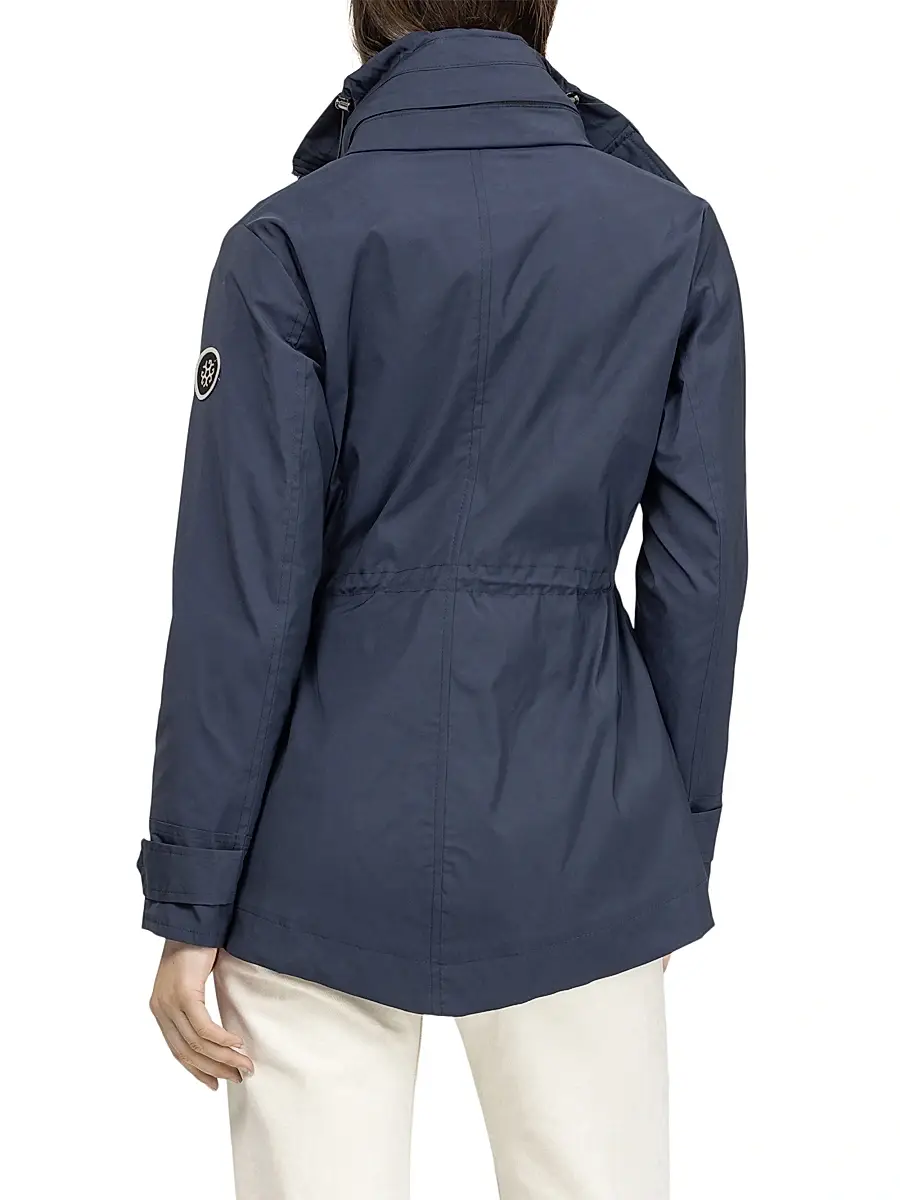 Gorski Women's Lightweight Jacket with Concealed Hood - Navy | Thumbnail 5 Gorski Women's Lightweight Jacket with Concealed Hood - Navy | Thumbnail 5