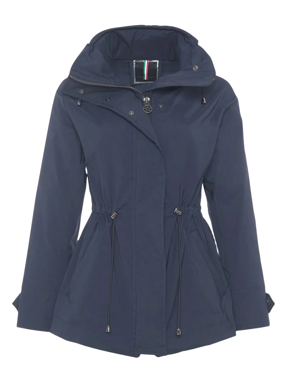 Gorski Women's Lightweight Jacket with Concealed Hood - Navy