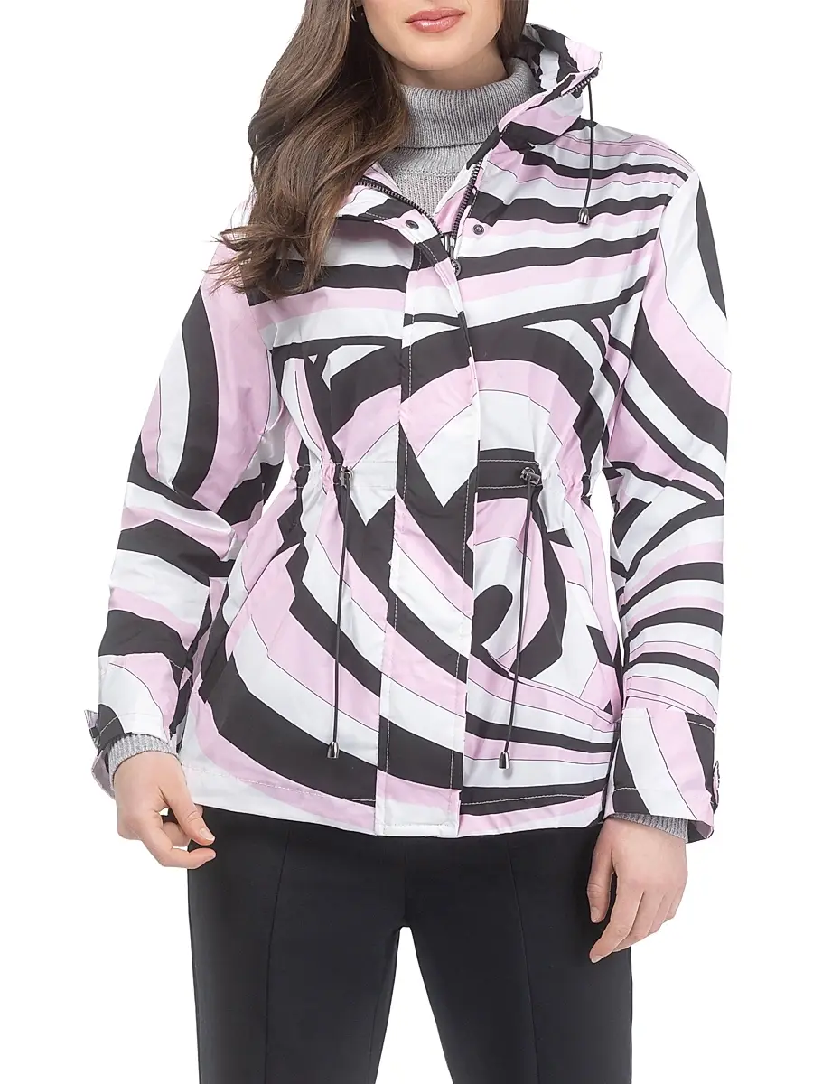 Gorski Women's Lightweight Jacket with Concealed Hood - Pink Swirl | Image 1 Gorski Women's Lightweight Jacket with Concealed Hood - Pink Swirl | Image 1