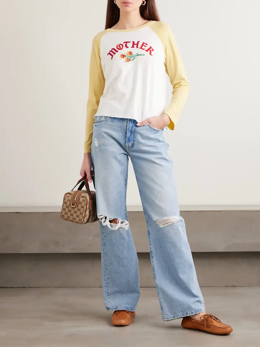 Mother The Mid Rise Maven Sneak Distressed Straight-leg Jeans | Thumbnail 2