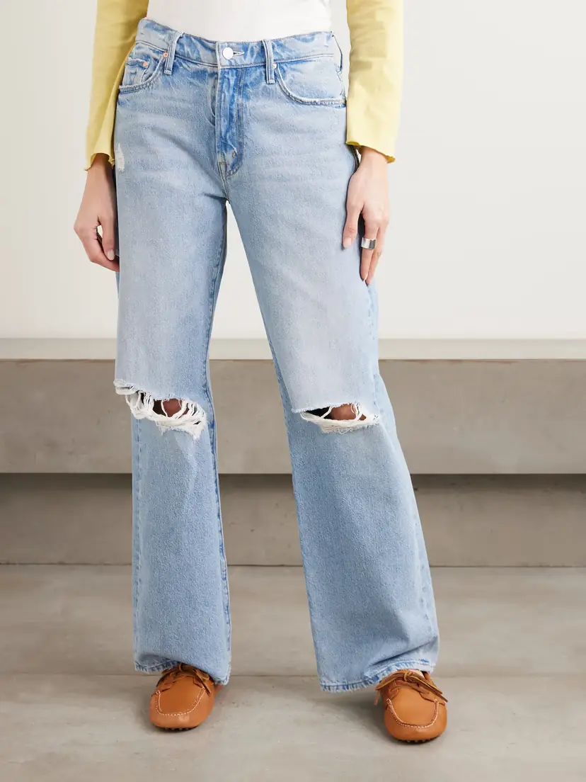 Mother The Mid Rise Maven Sneak Distressed Straight-leg Jeans | Thumbnail 3