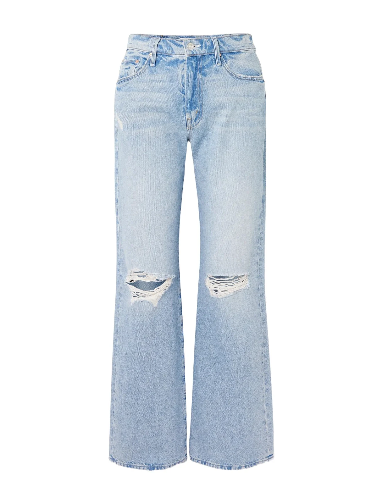 The Mid Rise Maven Sneak Distressed Straight-leg Jeans