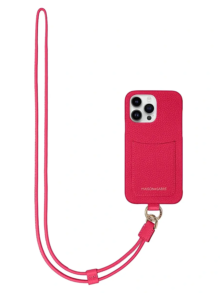 MAISON de SABRÉ Sling Phone Case (iPhone 15 Pro) - Shibuya Fuchsia | Image 1 MAISON de SABRÉ Sling Phone Case (iPhone 15 Pro) - Shibuya Fuchsia | Image 1
