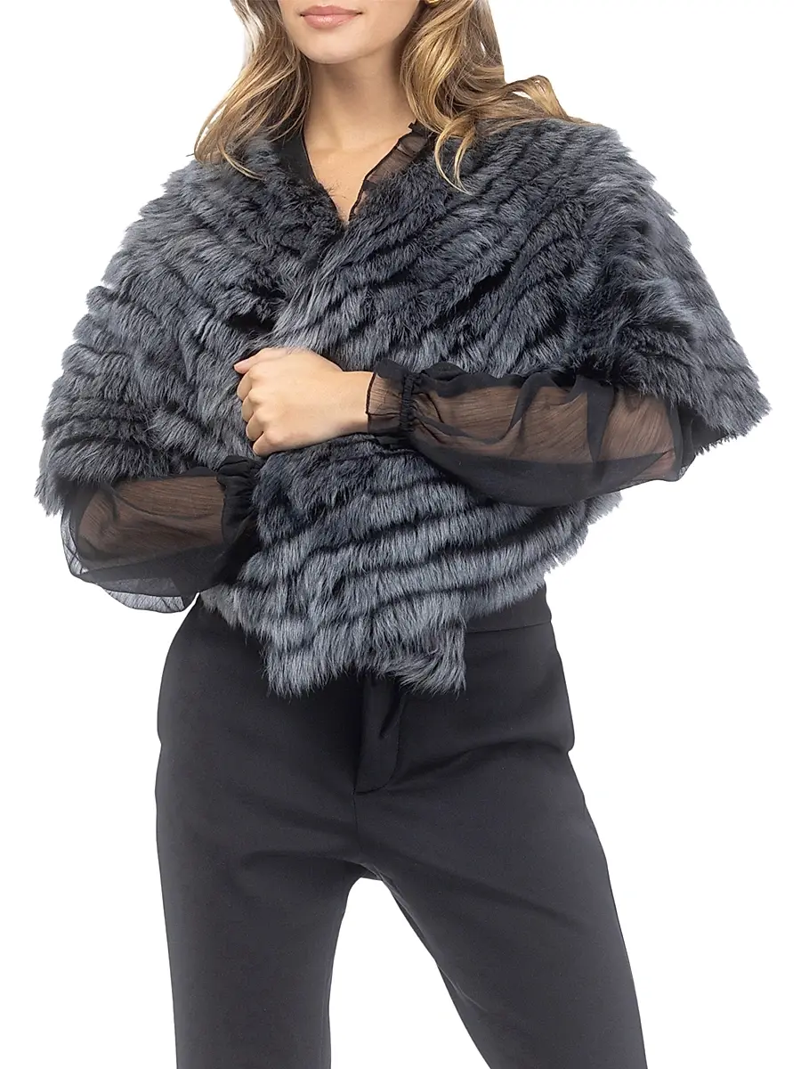 Gorski Women's Toscana Shearling Lamb Layered Capelet | Thumbnail 2