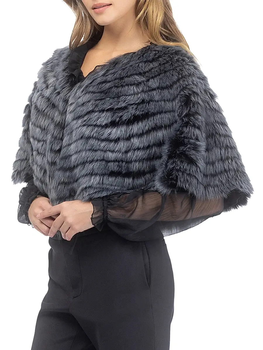 Gorski Women's Toscana Shearling Lamb Layered Capelet | Thumbnail 3