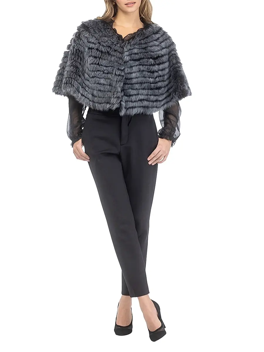Gorski Women's Toscana Shearling Lamb Layered Capelet | Thumbnail 5