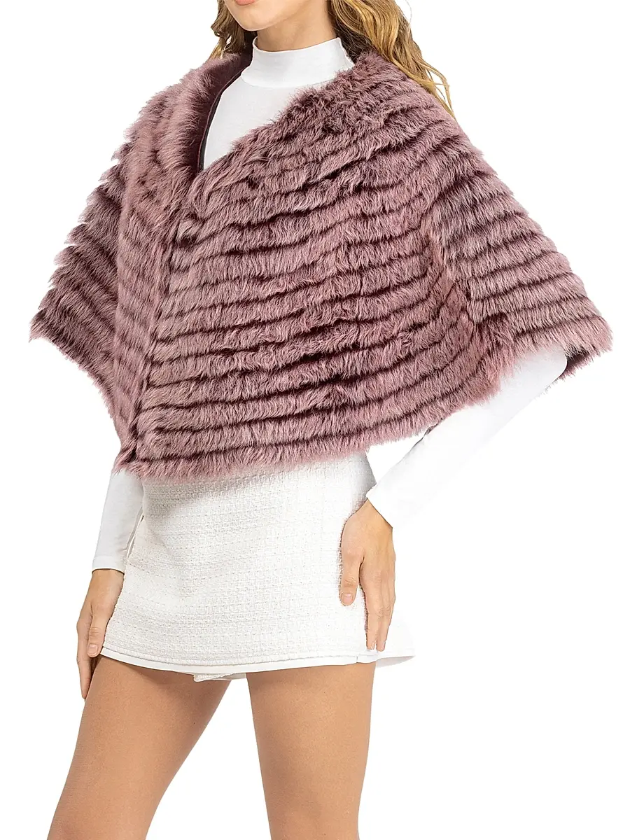 Gorski Women's Toscana Shearling Lamb Layered Capelet | Thumbnail 3