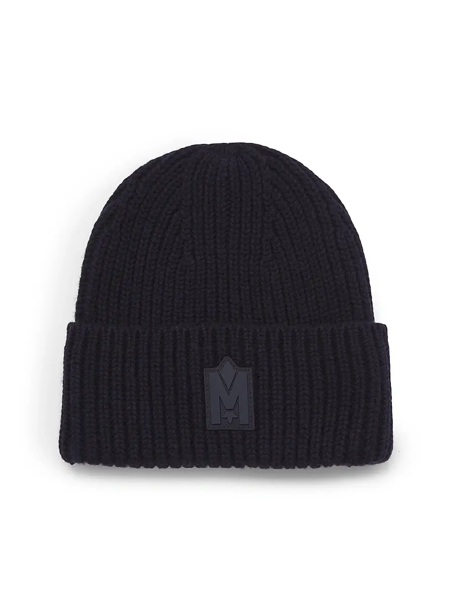 Mackage Men's Jude Wool-Blend Beanie - Navy | Image 1 Mackage Men's Jude Wool-Blend Beanie - Navy | Image 1