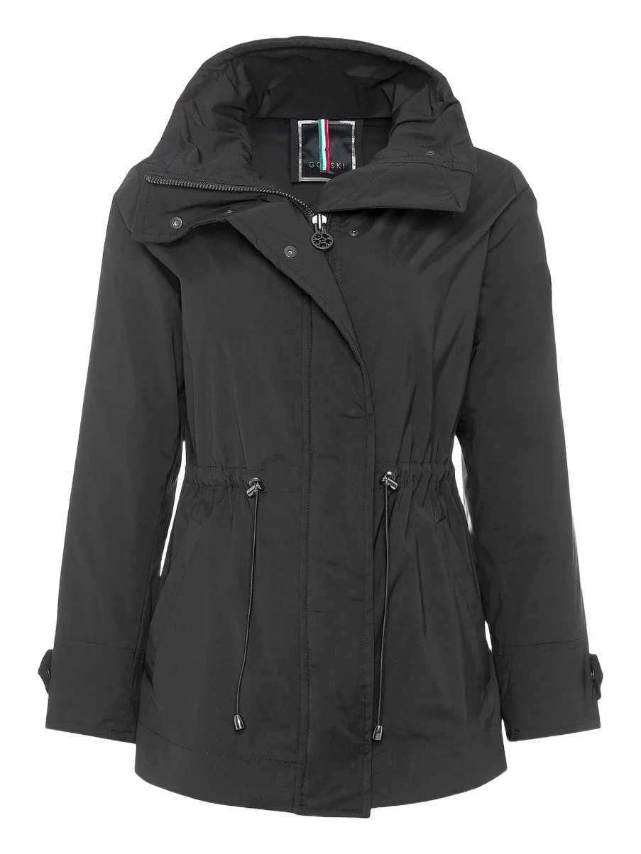 Gorski Women's Lightweight Jacket with Concealed Hood - Black
