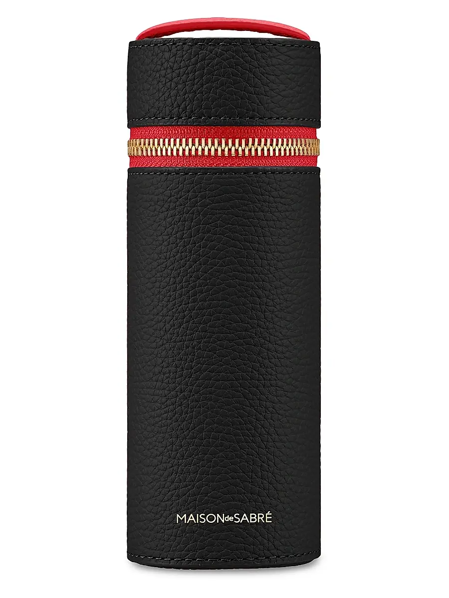 MAISON de SABRÉ Women's Leather Brush Case - Rouge Noir | Image 1 MAISON de SABRÉ Women's Leather Brush Case - Rouge Noir | Image 1