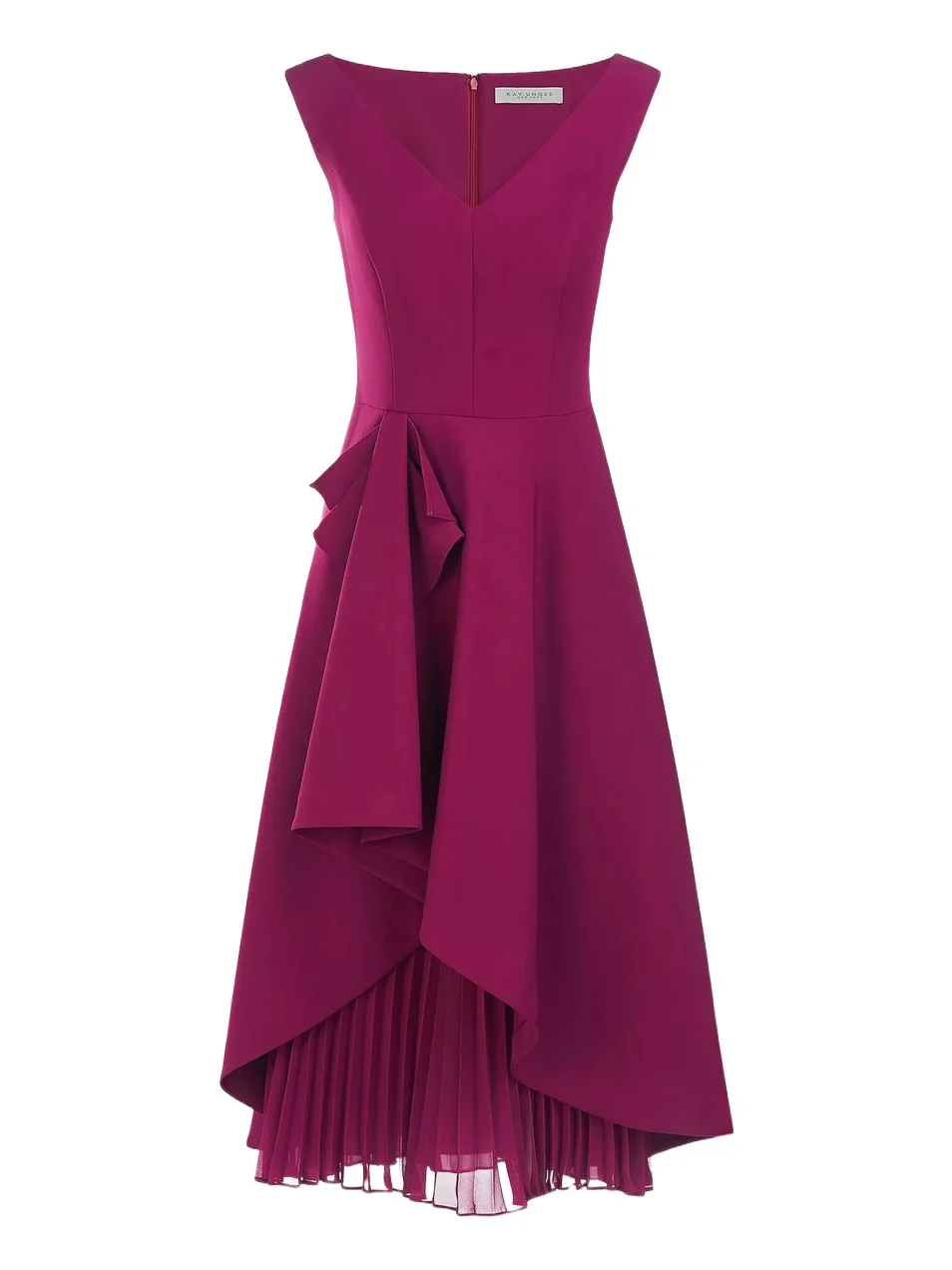 Kay Unger Women's Begonia Ruffled A-Line Midi-Dress - Boy'senberry