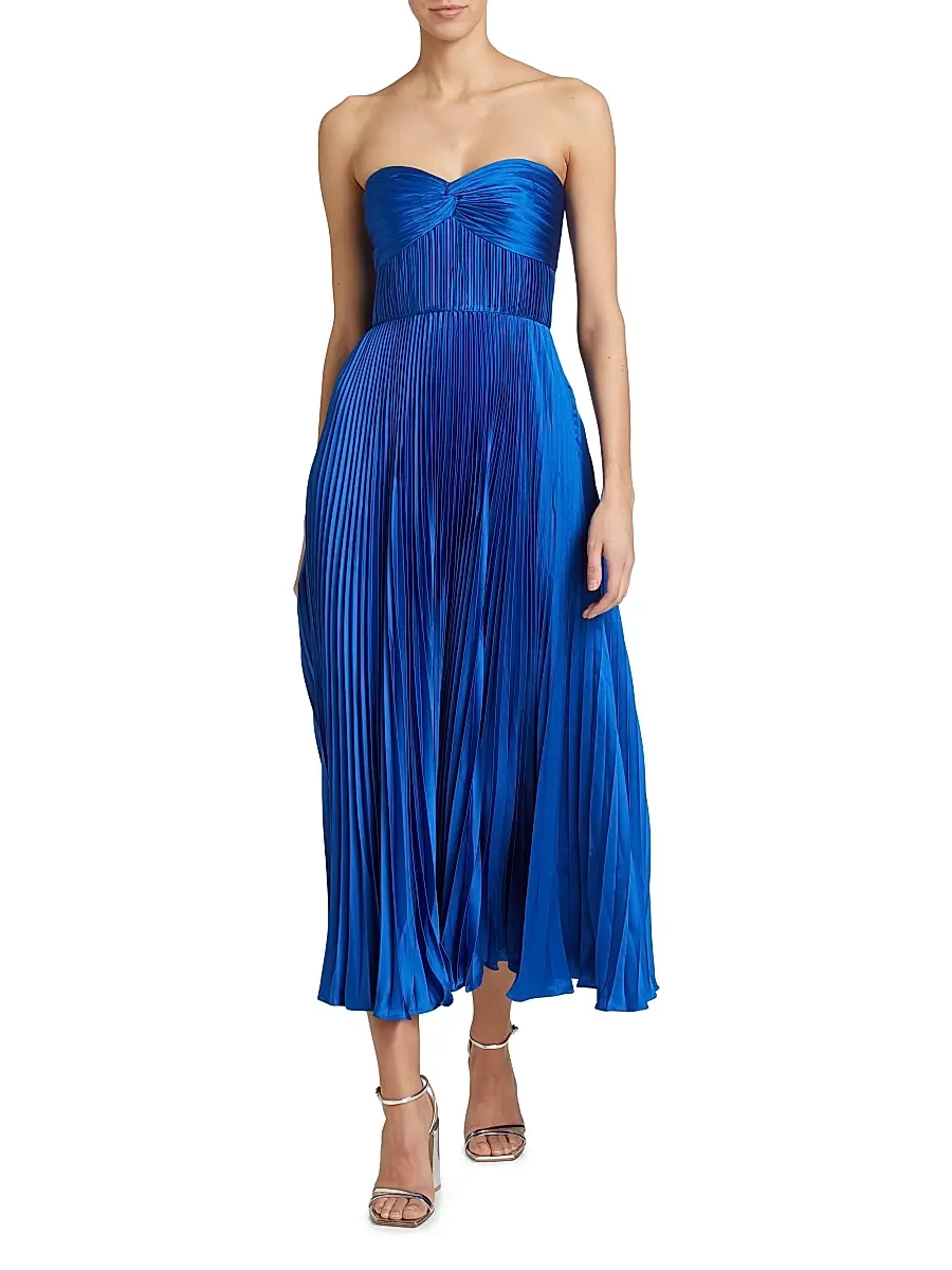 Amur Women's Pleated Strapless Belle Dress | Thumbnail 2 Amur Women's Pleated Strapless Belle Dress | Thumbnail 2