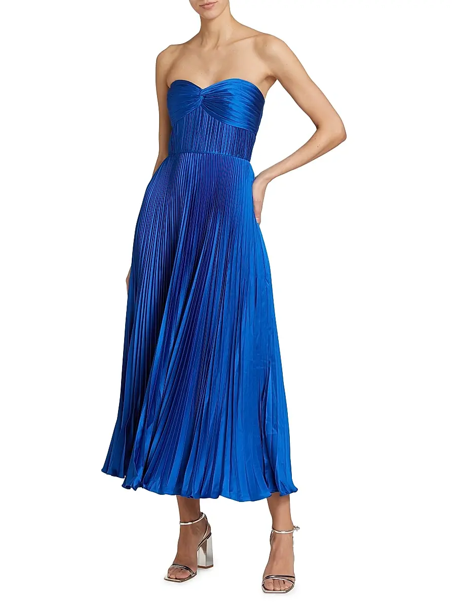 Amur Women's Pleated Strapless Belle Dress | Thumbnail 3 Amur Women's Pleated Strapless Belle Dress | Thumbnail 3