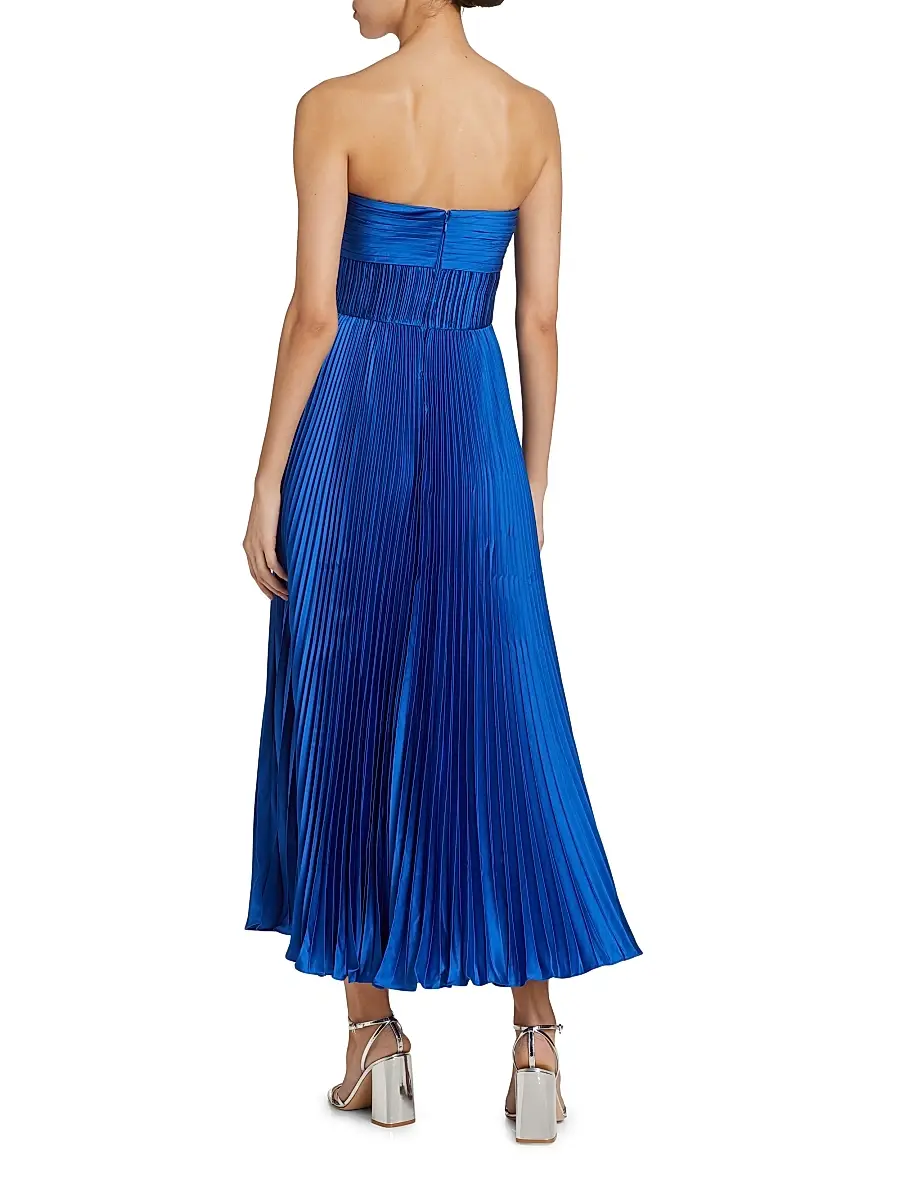 Amur Women's Pleated Strapless Belle Dress | Thumbnail 5 Amur Women's Pleated Strapless Belle Dress | Thumbnail 5