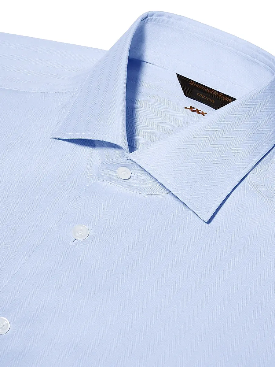 Zegna Men's Sea Island Cotton Long-Sleeve Tailoring Shirt | Thumbnail 4 Zegna Men's Sea Island Cotton Long-Sleeve Tailoring Shirt | Thumbnail 4