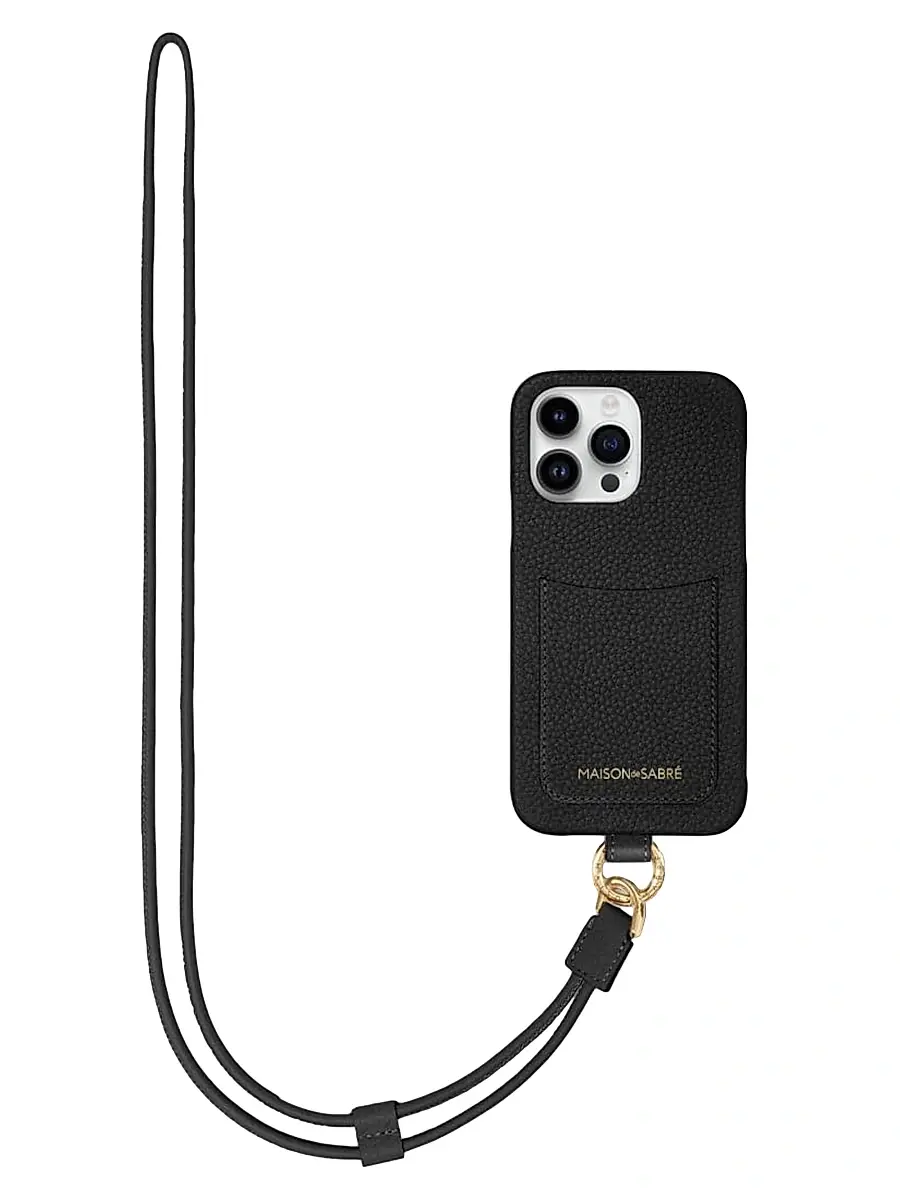 MAISON de SABRÉ Sling Phone Case (iPhone 15 Pro) - Black Caviar | Image 1 MAISON de SABRÉ Sling Phone Case (iPhone 15 Pro) - Black Caviar | Image 1