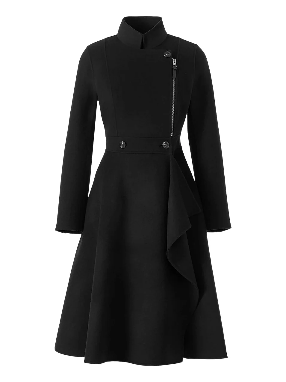 Women's Annia Wool Flared Wrap Coat