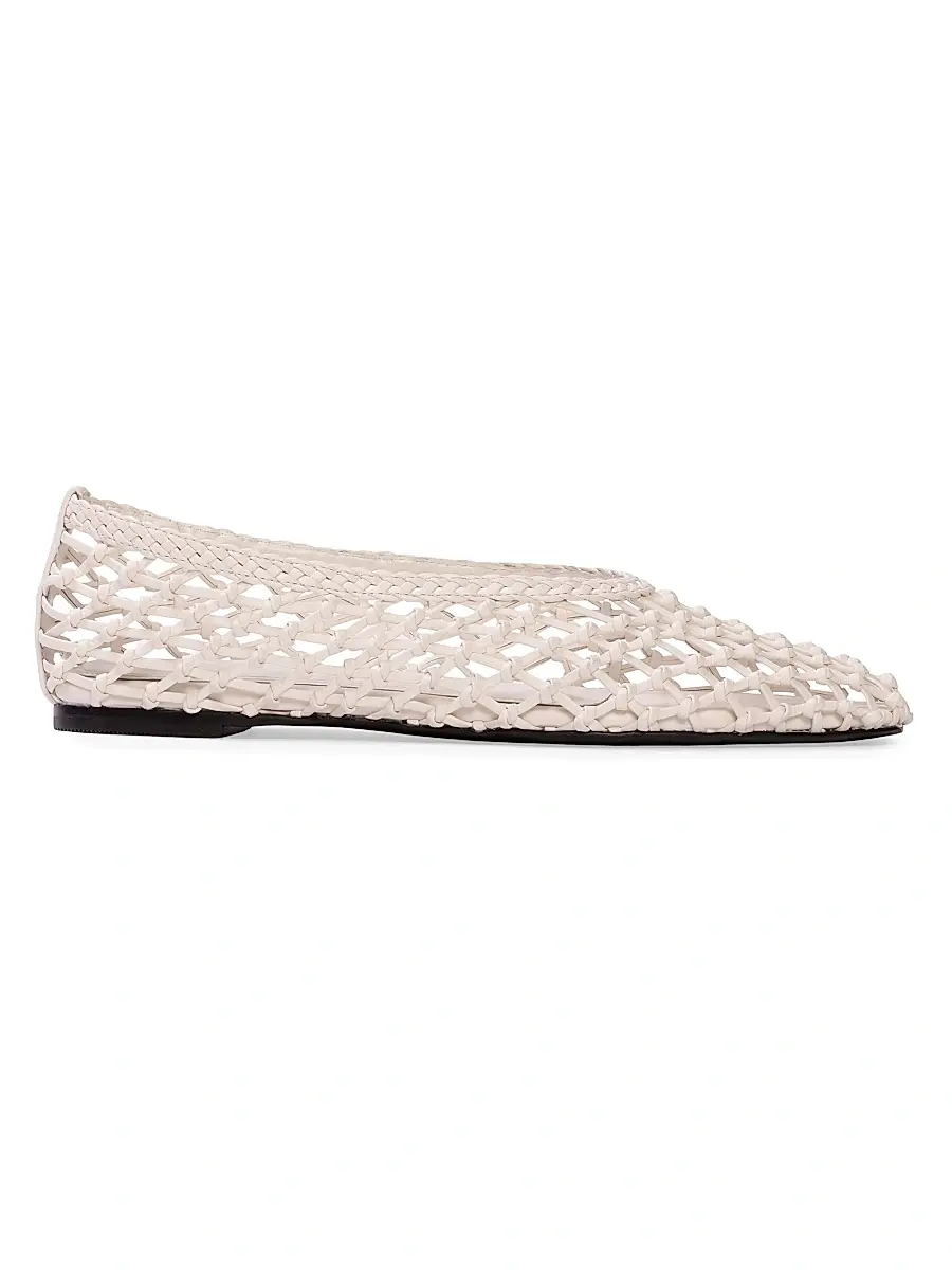 Black Suede Studio Women's Sonia Ballerina Flats - Coconut Leather | Image 1 Black Suede Studio Women's Sonia Ballerina Flats - Coconut Leather | Image 1
