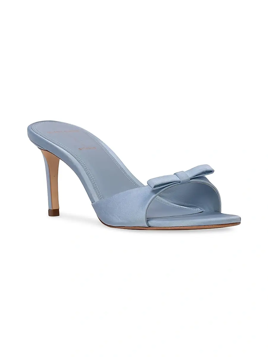 Black Suede Studio Women's Albie 65MM Satin Mule Sandals | Thumbnail 2 Black Suede Studio Women's Albie 65MM Satin Mule Sandals | Thumbnail 2