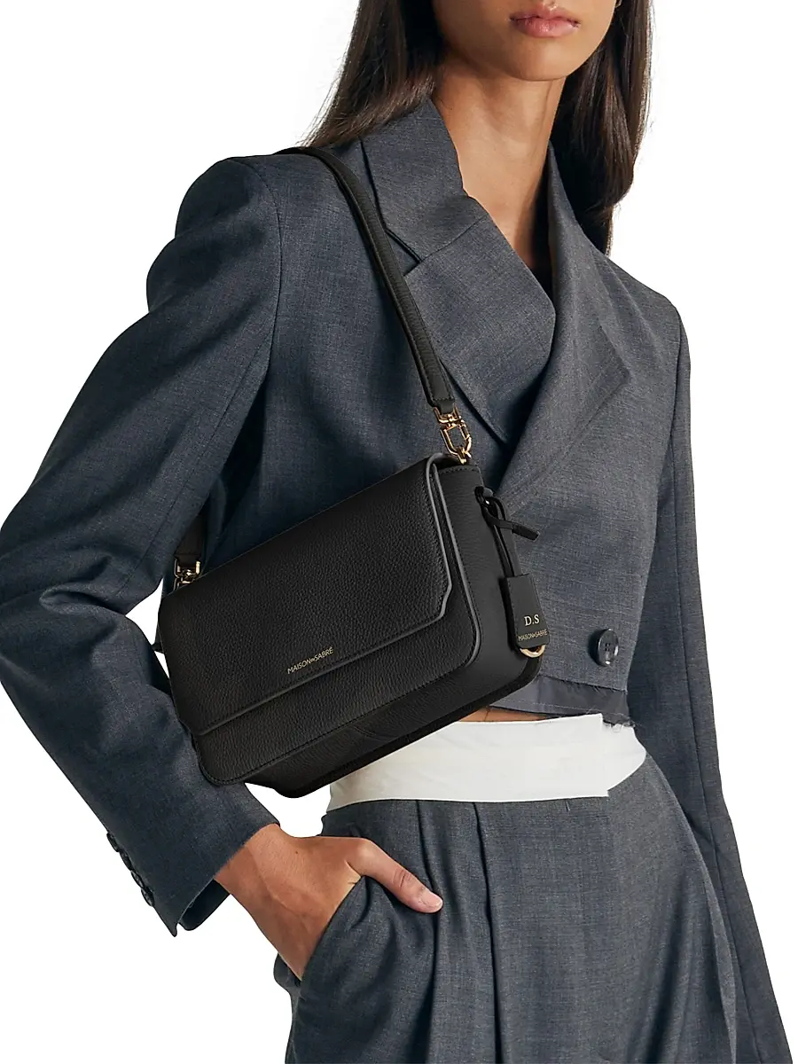 MAISON de SABRÉ Women's Medium Leather Flap Shoulder Bag | Thumbnail 2 MAISON de SABRÉ Women's Medium Leather Flap Shoulder Bag | Thumbnail 2