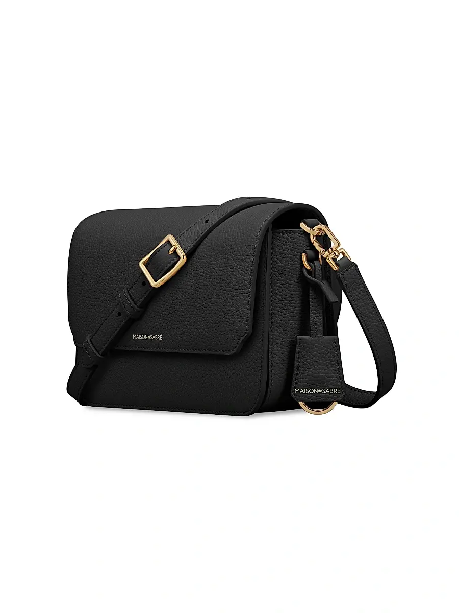 MAISON de SABRÉ Women's Medium Leather Flap Shoulder Bag | Thumbnail 3 MAISON de SABRÉ Women's Medium Leather Flap Shoulder Bag | Thumbnail 3