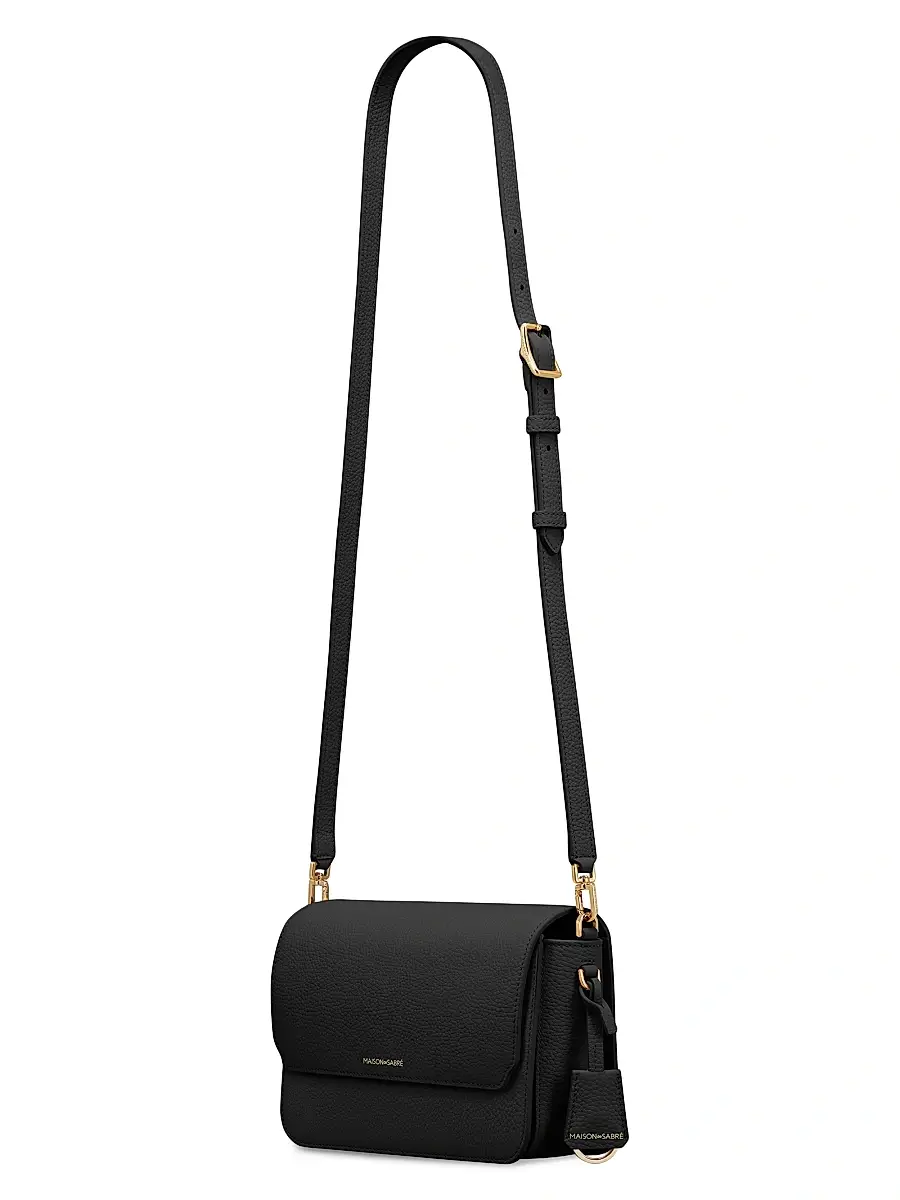 MAISON de SABRÉ Women's Medium Leather Flap Shoulder Bag | Thumbnail 4 MAISON de SABRÉ Women's Medium Leather Flap Shoulder Bag | Thumbnail 4