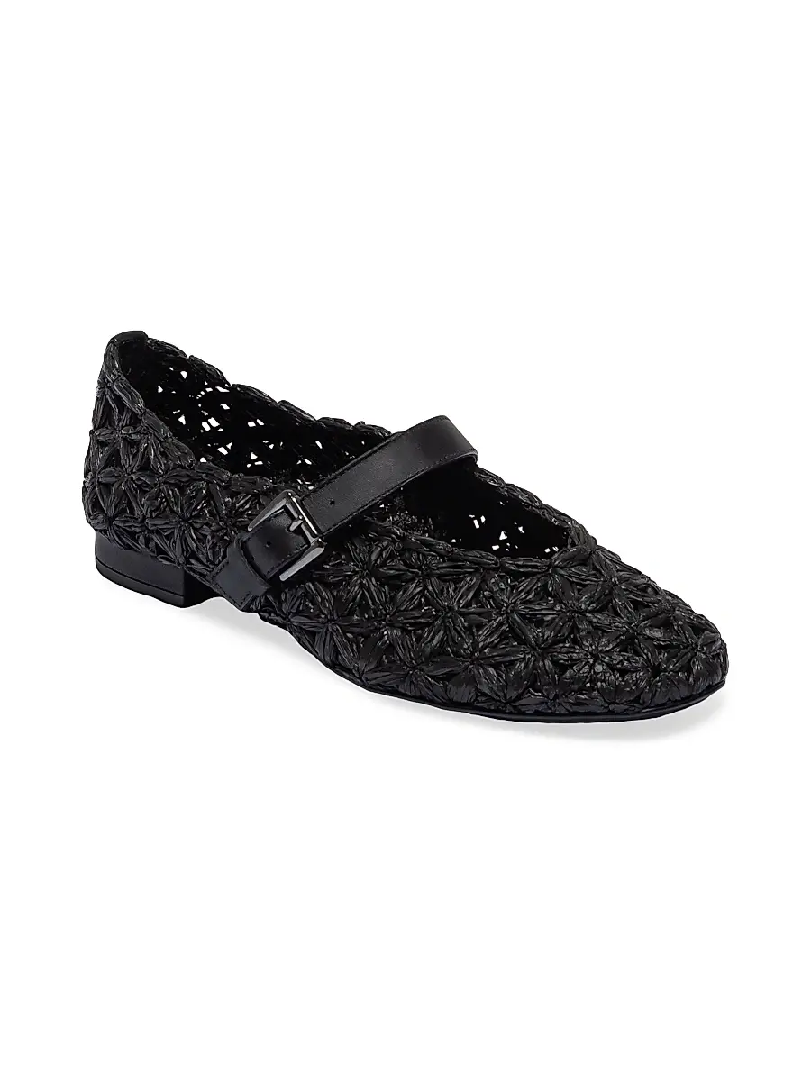 Bernardo Women's Borden Raffia Mary Jane Flats | Thumbnail 2 Bernardo Women's Borden Raffia Mary Jane Flats | Thumbnail 2