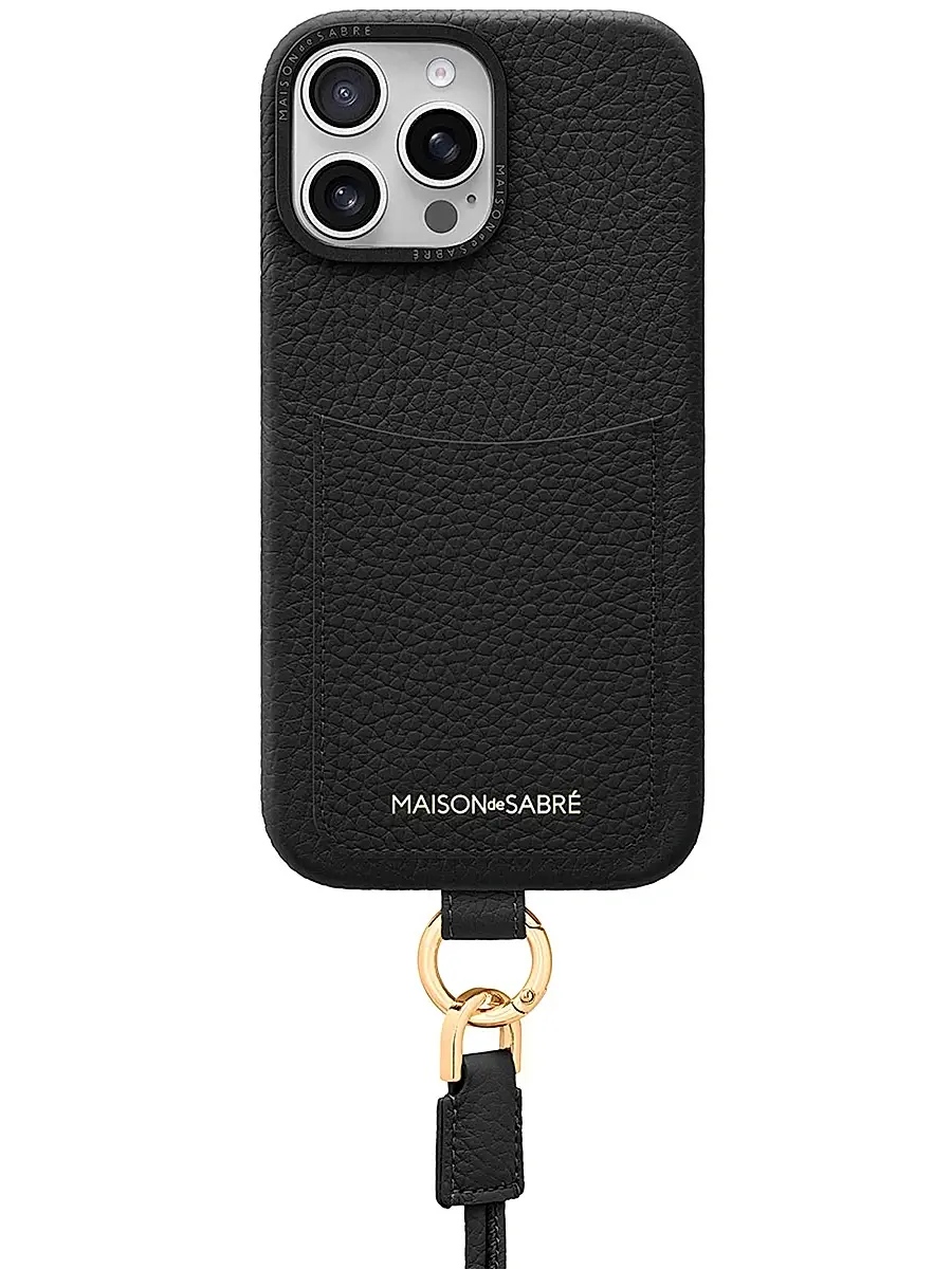 Maison de Sabre Sling Phone Case (iPhone 16 Pro Max) - Black Caviar | Image 1 Maison de Sabre Sling Phone Case (iPhone 16 Pro Max) - Black Caviar | Image 1