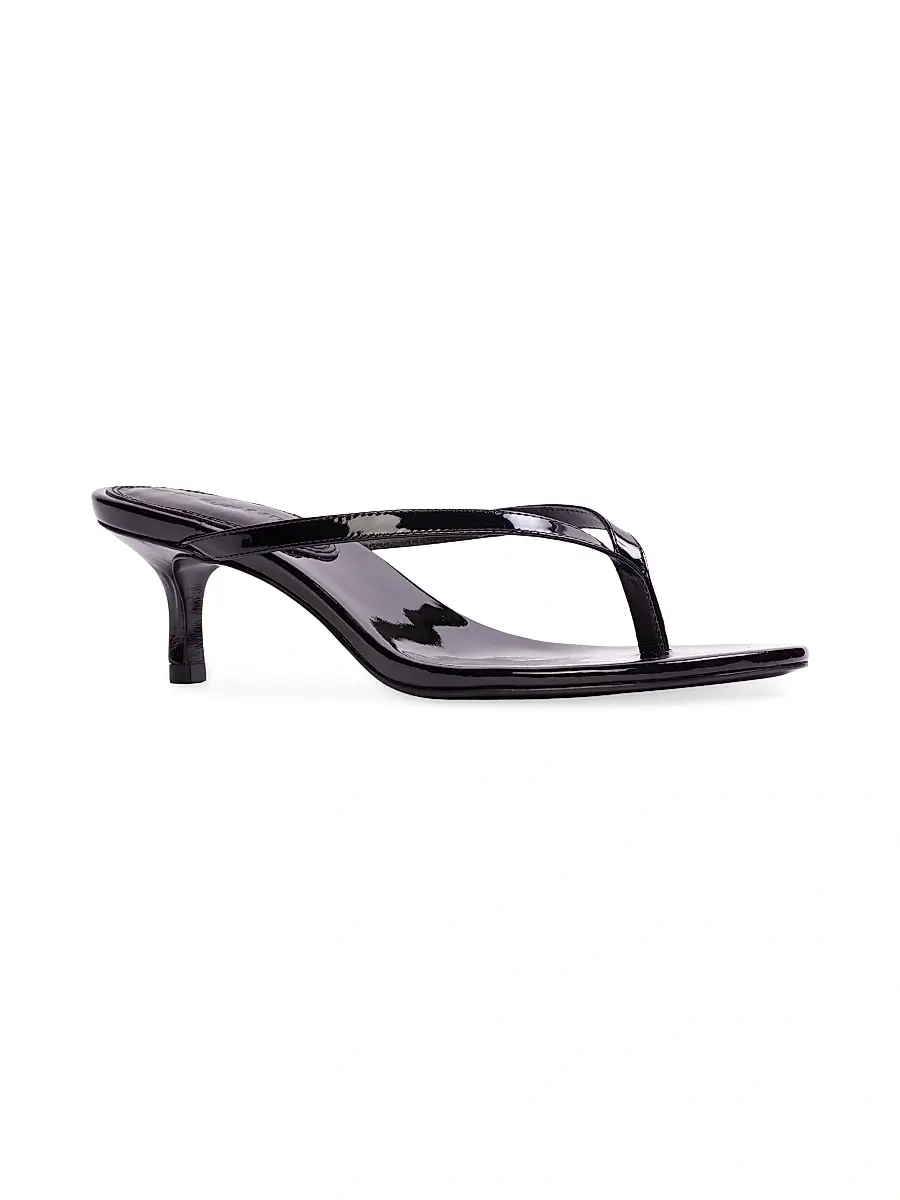 Black Suede Studio Women's Tash 50MM Patent Sandals - Black Patent | Thumbnail 2 Black Suede Studio Women's Tash 50MM Patent Sandals - Black Patent | Thumbnail 2