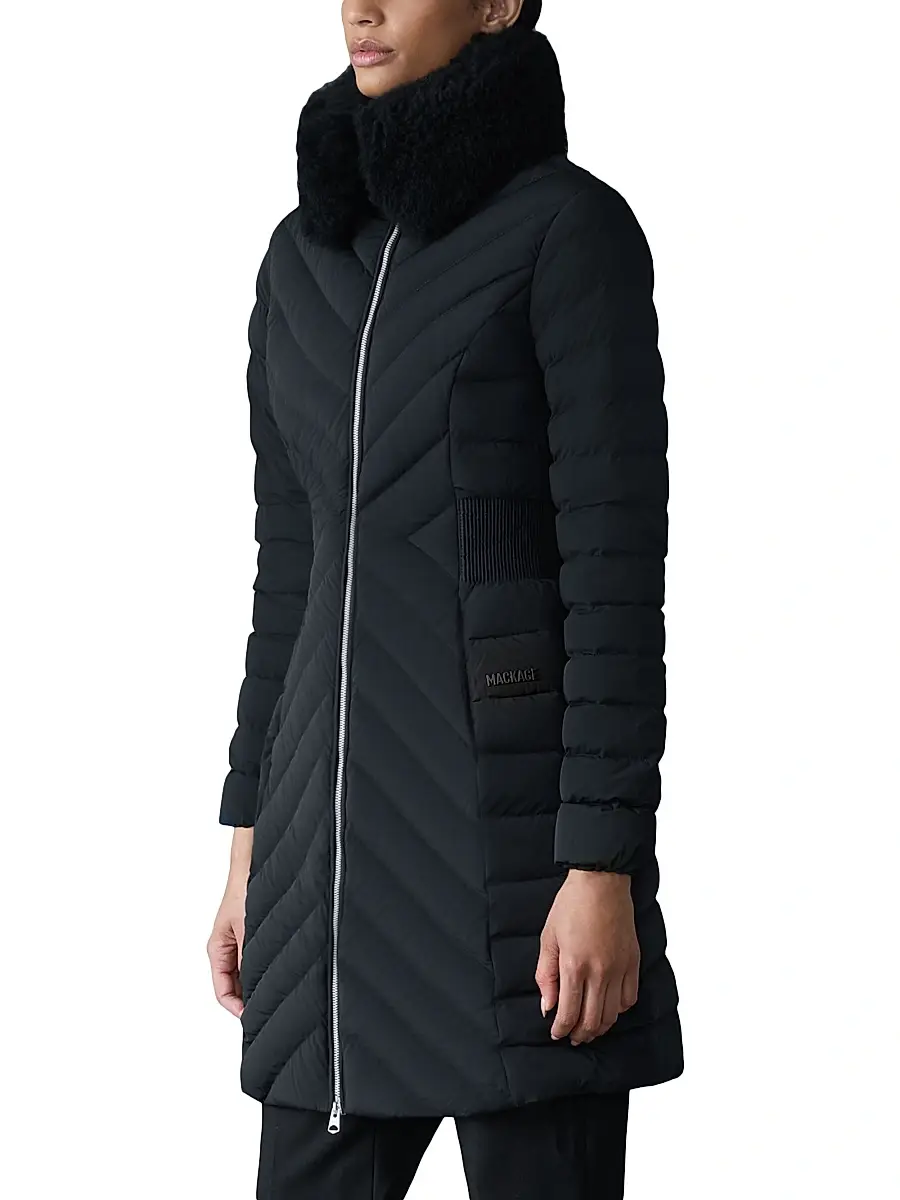 Mackage Women's Lyris Shearling-Trim Down Coat | Thumbnail 3