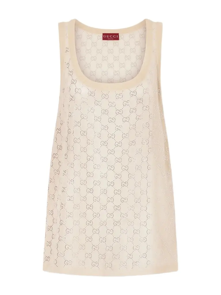 Crystal-embellished Knitted Silk Top Crystal-embellished Knitted Silk Top