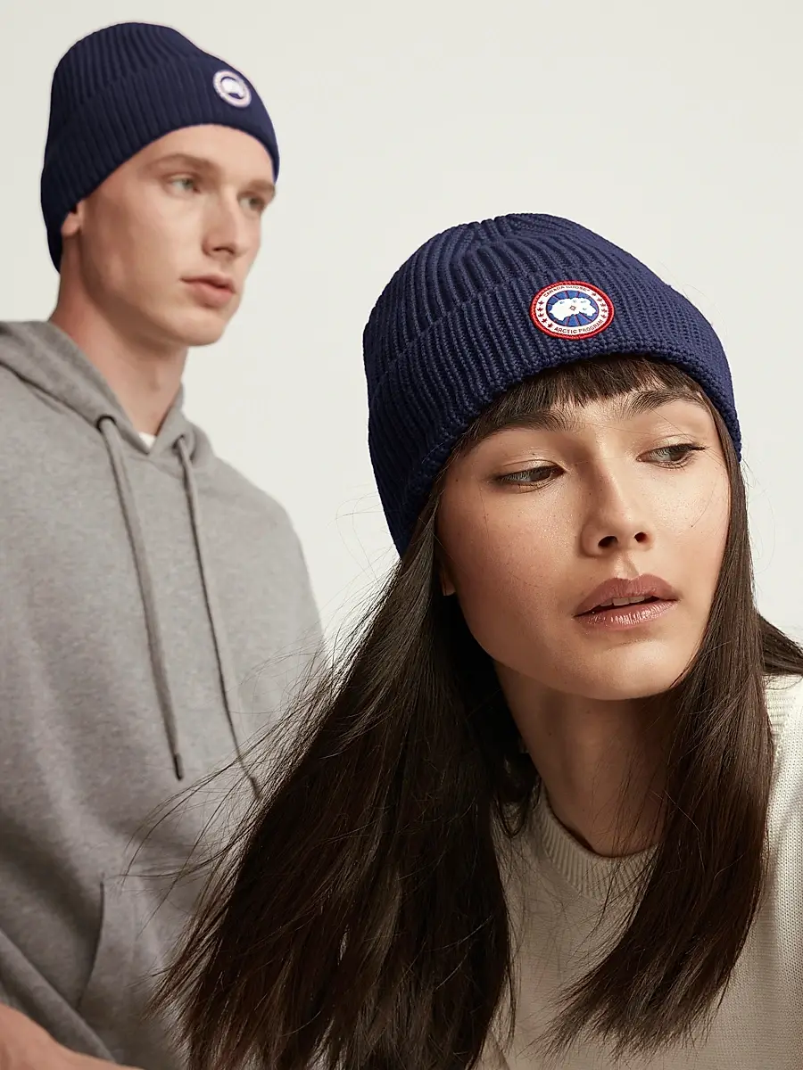 Canada Goose Men's Arctic Logo Patch Wool Beanie | Thumbnail 5 Canada Goose Men's Arctic Logo Patch Wool Beanie | Thumbnail 5