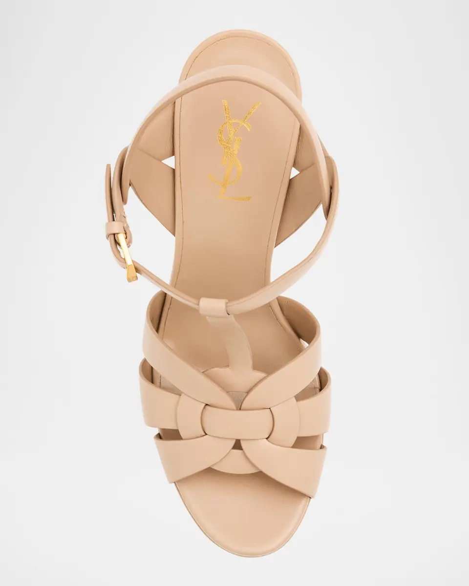Saint Laurent Tribute Leather T-Strap Platform Sandals | Thumbnail 6 Saint Laurent Tribute Leather T-Strap Platform Sandals | Thumbnail 6