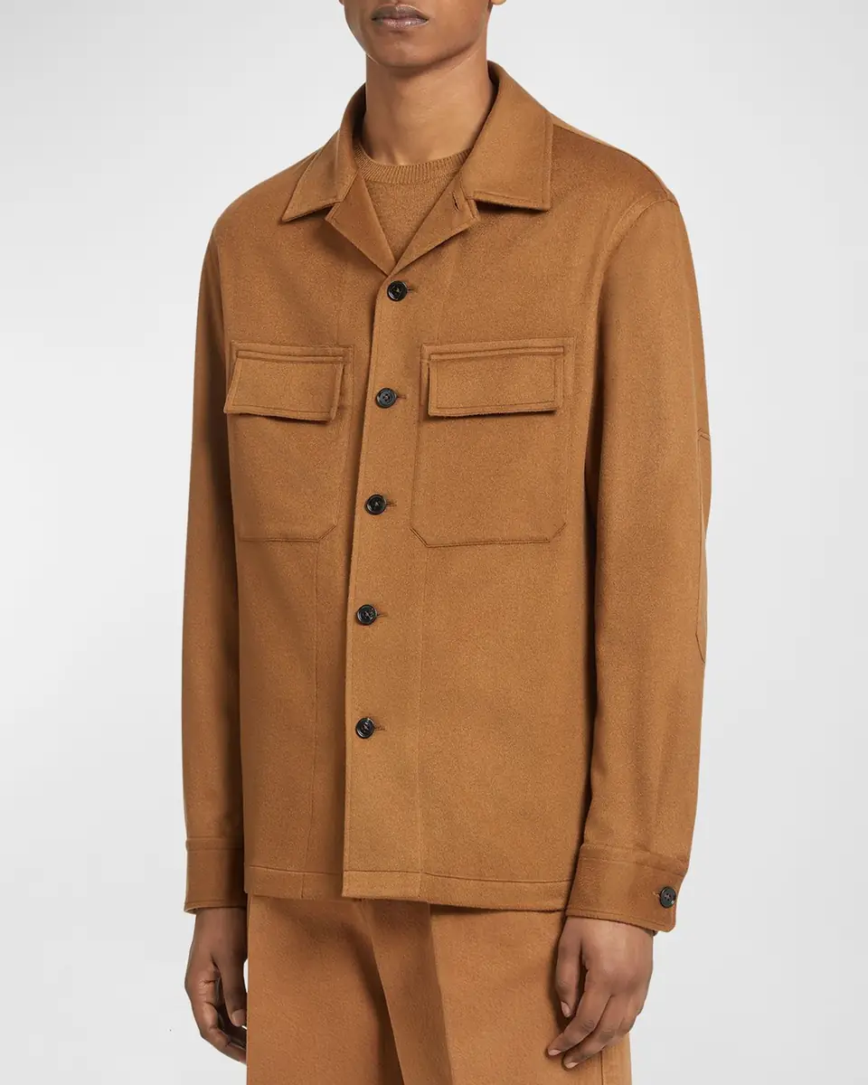 Zegna Men's Cashmere Overshirt | Thumbnail 4 Zegna Men's Cashmere Overshirt | Thumbnail 4