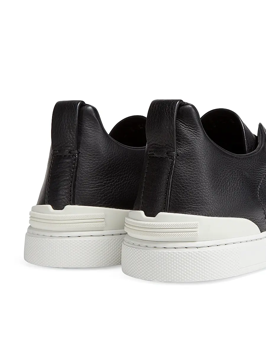 ZEGNA Men's Secondskin Triple Stitch Sneakers - Black | Thumbnail 5