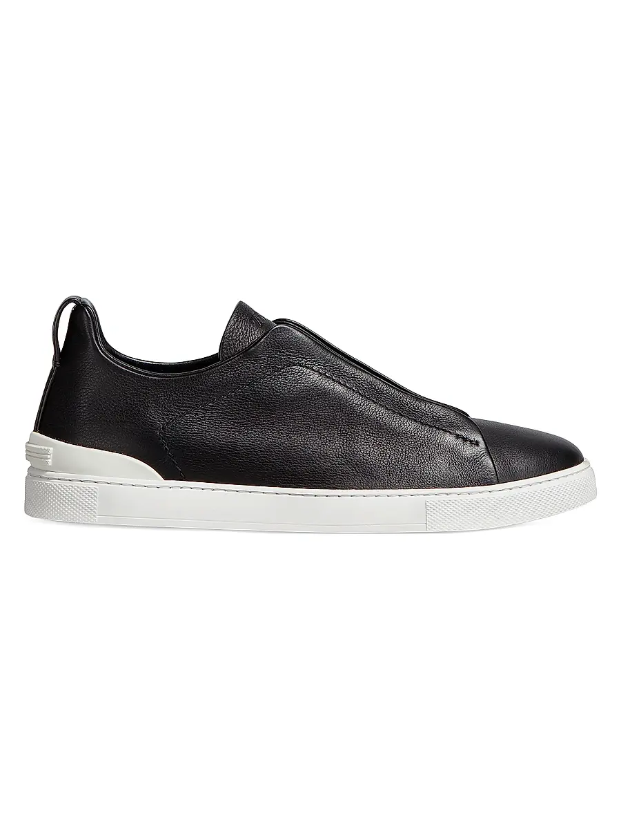 ZEGNA Men's Secondskin Triple Stitch Sneakers - Black | Image 1 ZEGNA Men's Secondskin Triple Stitch Sneakers - Black | Image 1