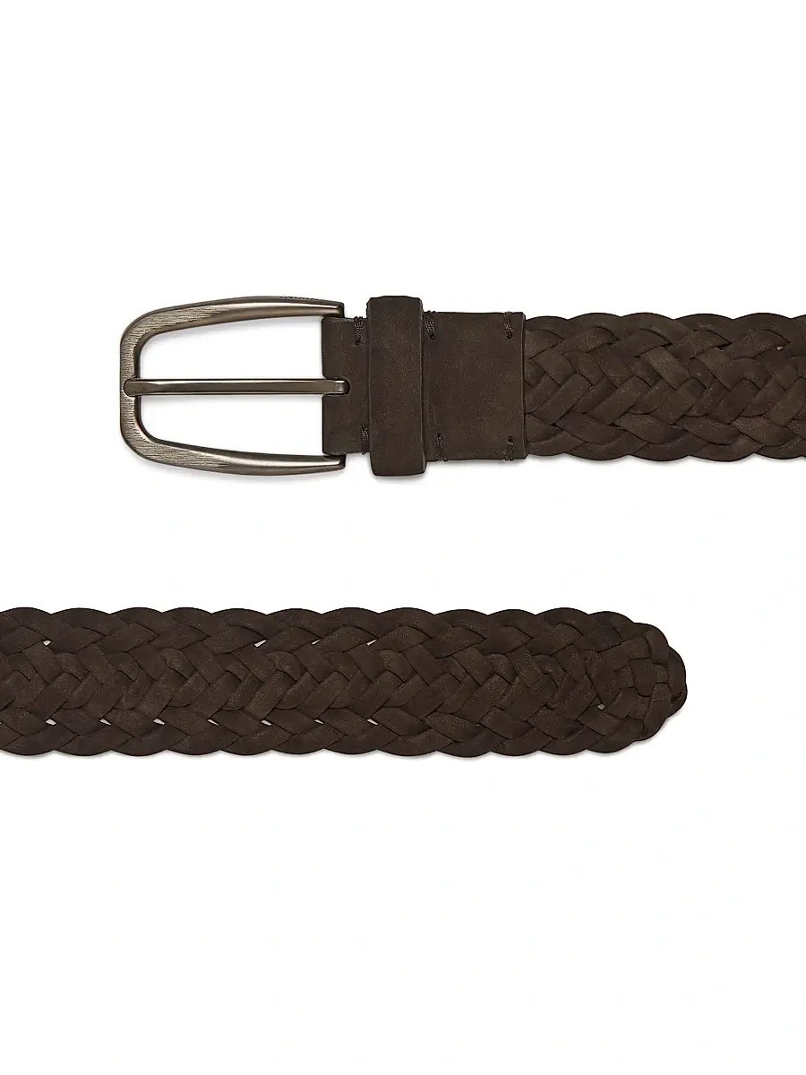 Zegna Men's Braided Leather Belt | Thumbnail 2 Zegna Men's Braided Leather Belt | Thumbnail 2