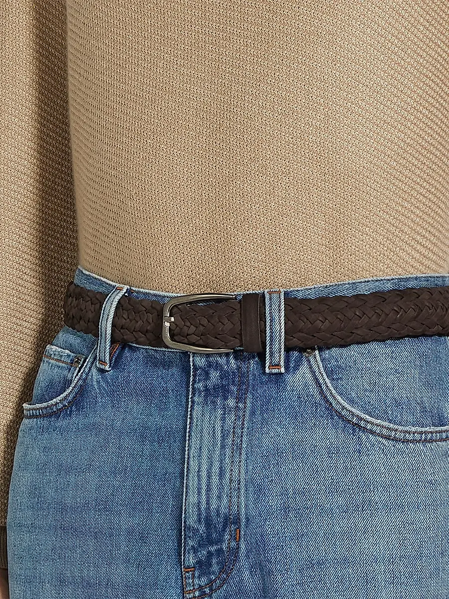 Zegna Men's Braided Leather Belt | Thumbnail 3 Zegna Men's Braided Leather Belt | Thumbnail 3