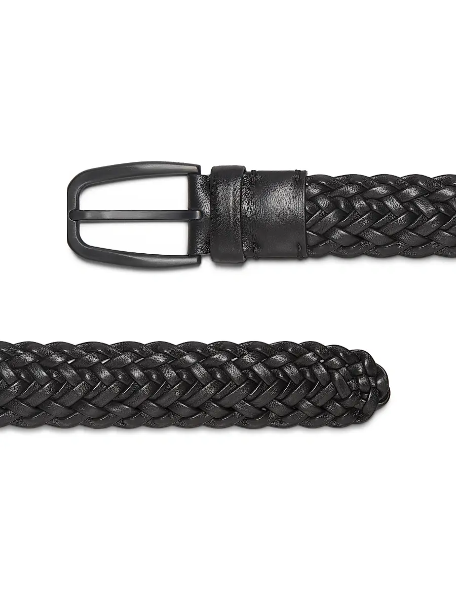 Zegna Men's Leather Braided Belt | Thumbnail 2 Zegna Men's Leather Braided Belt | Thumbnail 2