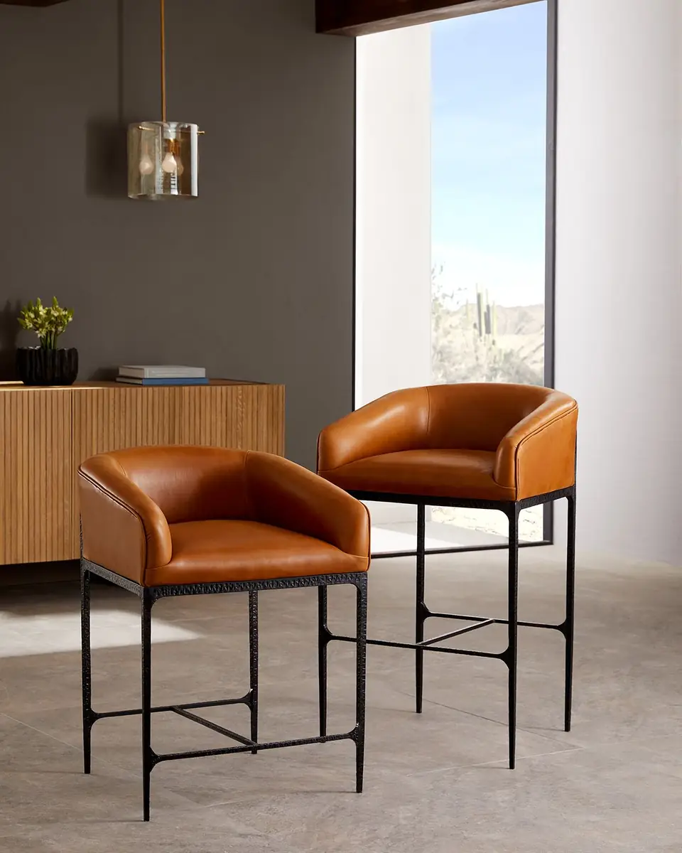Arteriors Osbourne Leather 26.5" Counter Stool | Thumbnail 4