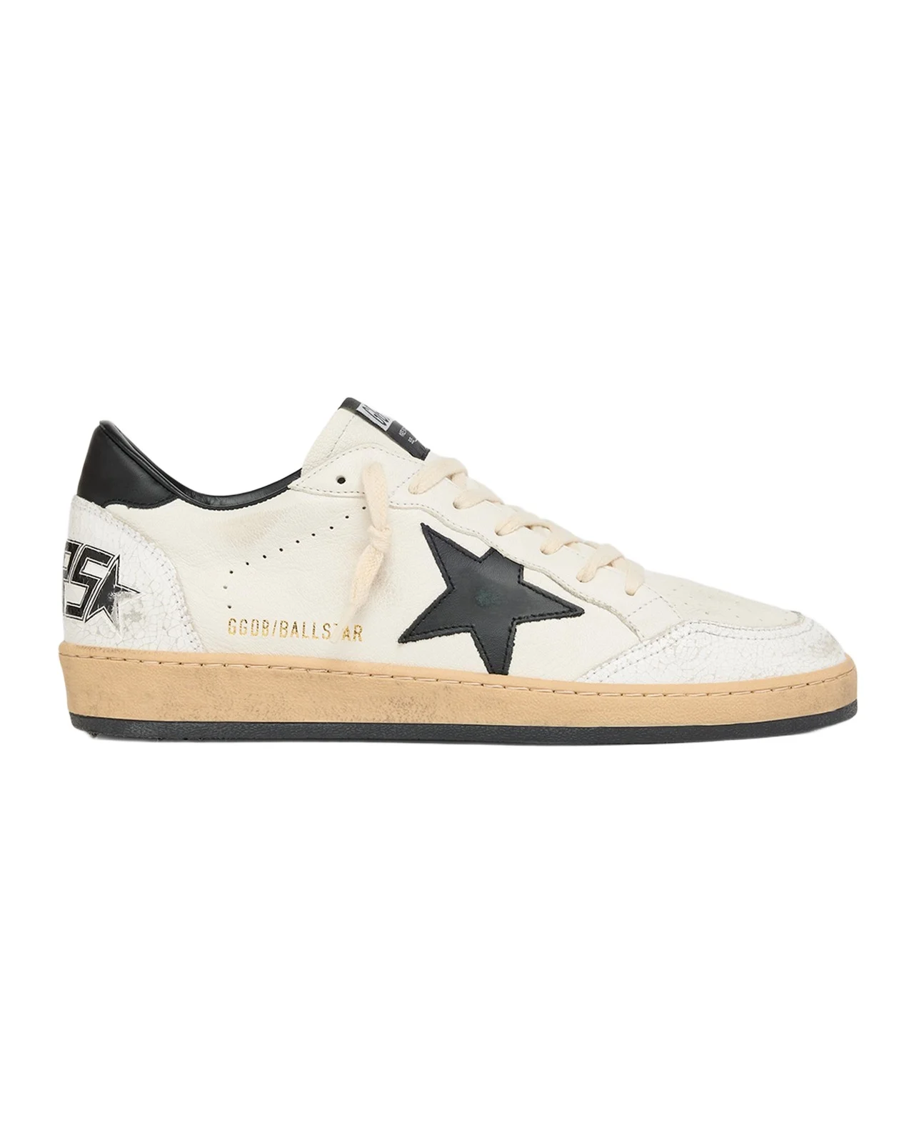 Men's Ball Star Distressed Leather Low-Top Sneakers