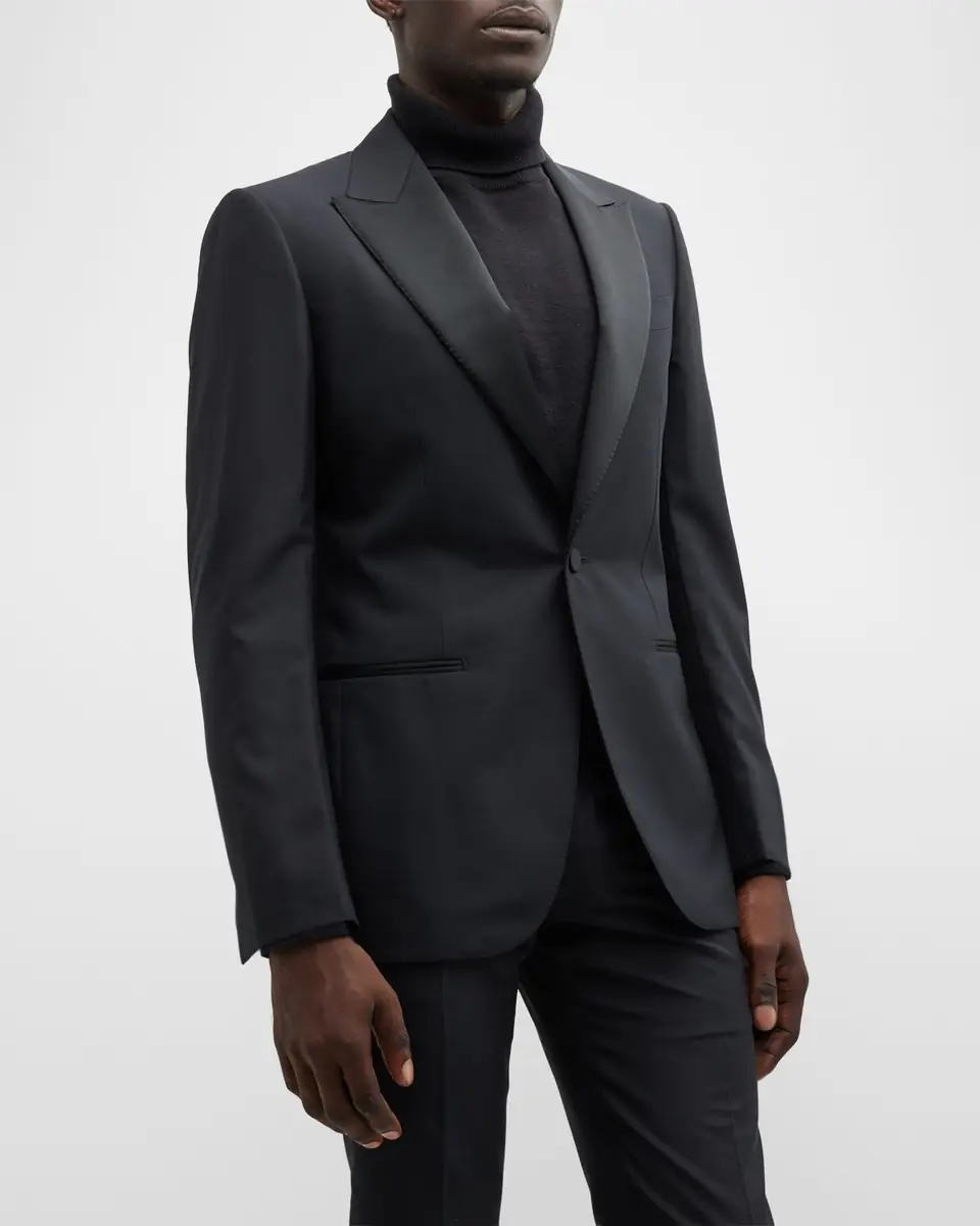 Zegna Men's Sartorial Wool and Silk Tuxedo | Thumbnail 4 Zegna Men's Sartorial Wool and Silk Tuxedo | Thumbnail 4