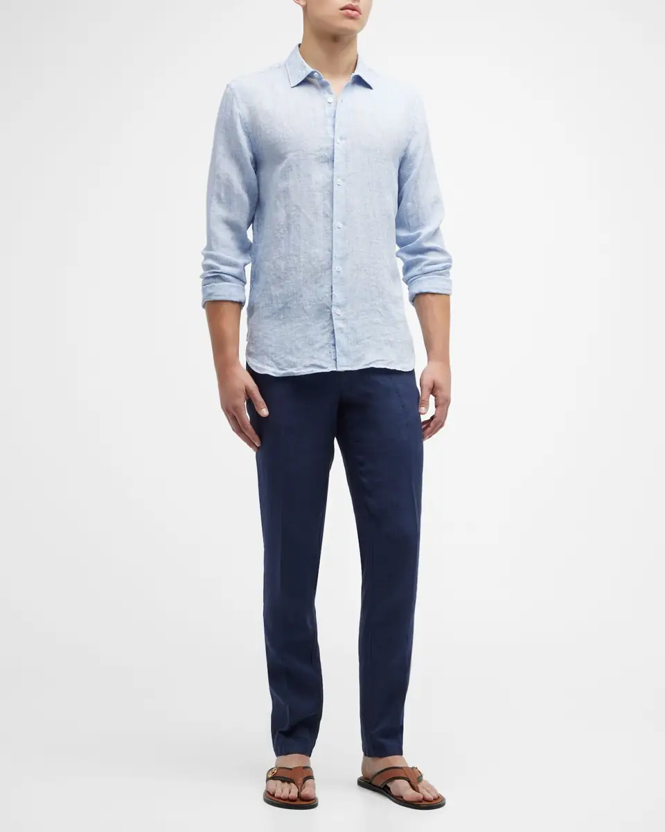 Orlebar Brown Men's Giles Linen Sport Shirt | Thumbnail 2 Orlebar Brown Men's Giles Linen Sport Shirt | Thumbnail 2