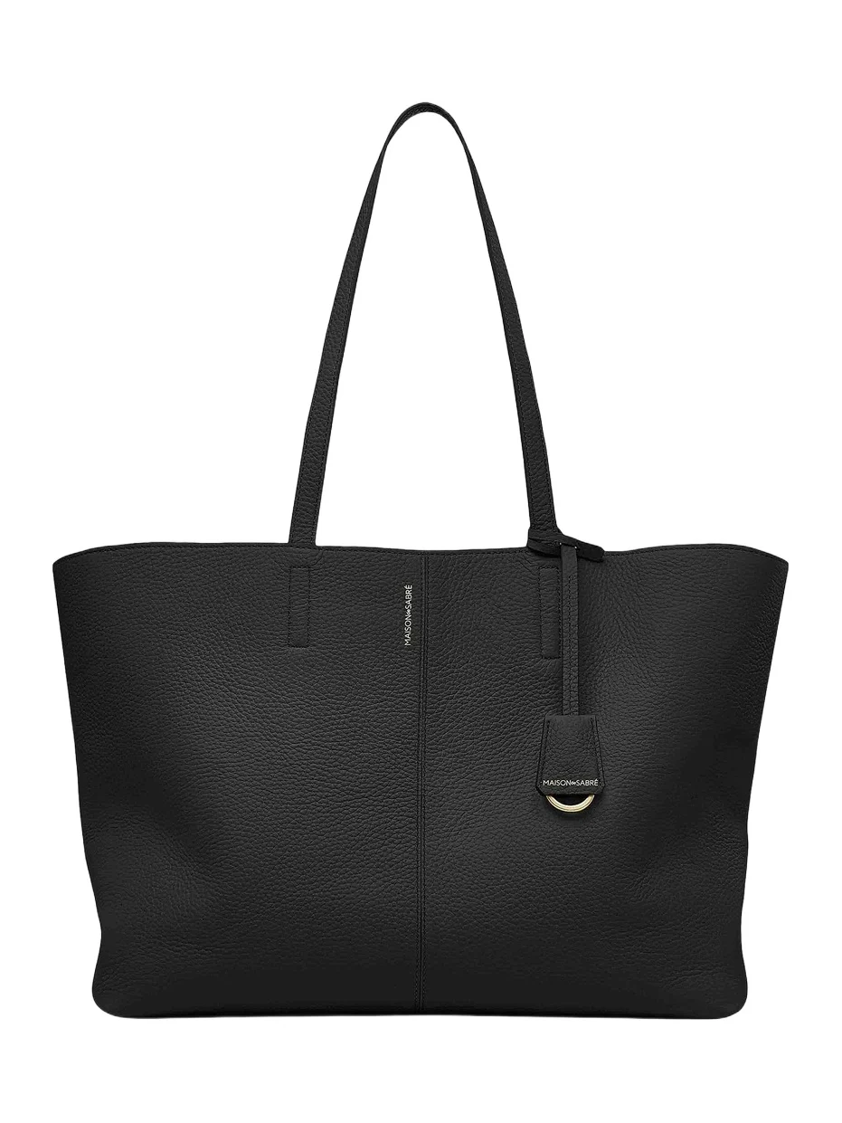 Women's Large Leather Snap Soft Tote Bag