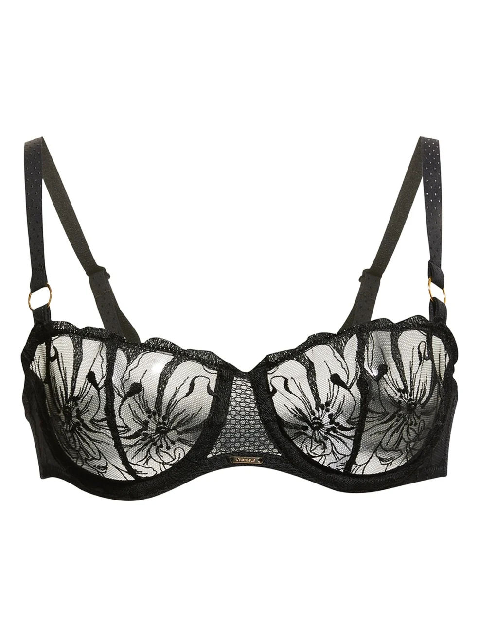 Chantelle Fleur Floral-Embroidered Scalloped Demi Bra