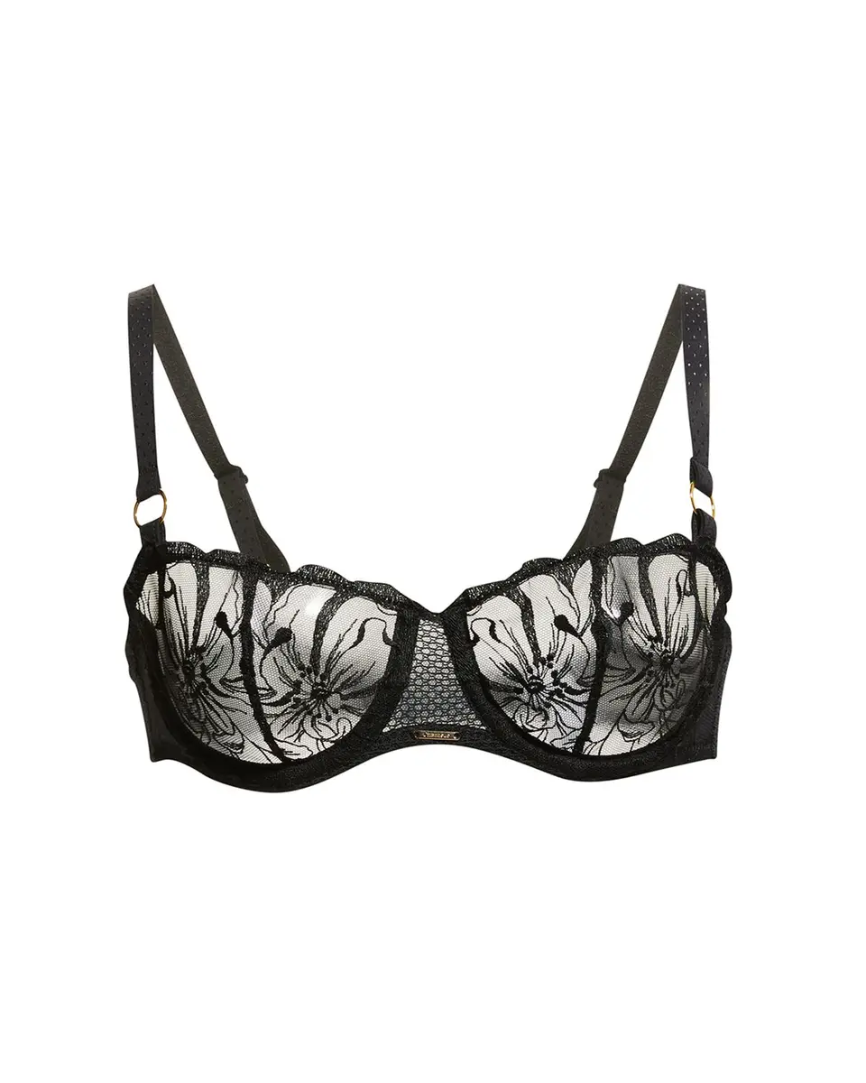 Chantelle Fleur Floral-Embroidered Scalloped Demi Bra | Image 1 Chantelle Fleur Floral-Embroidered Scalloped Demi Bra | Image 1
