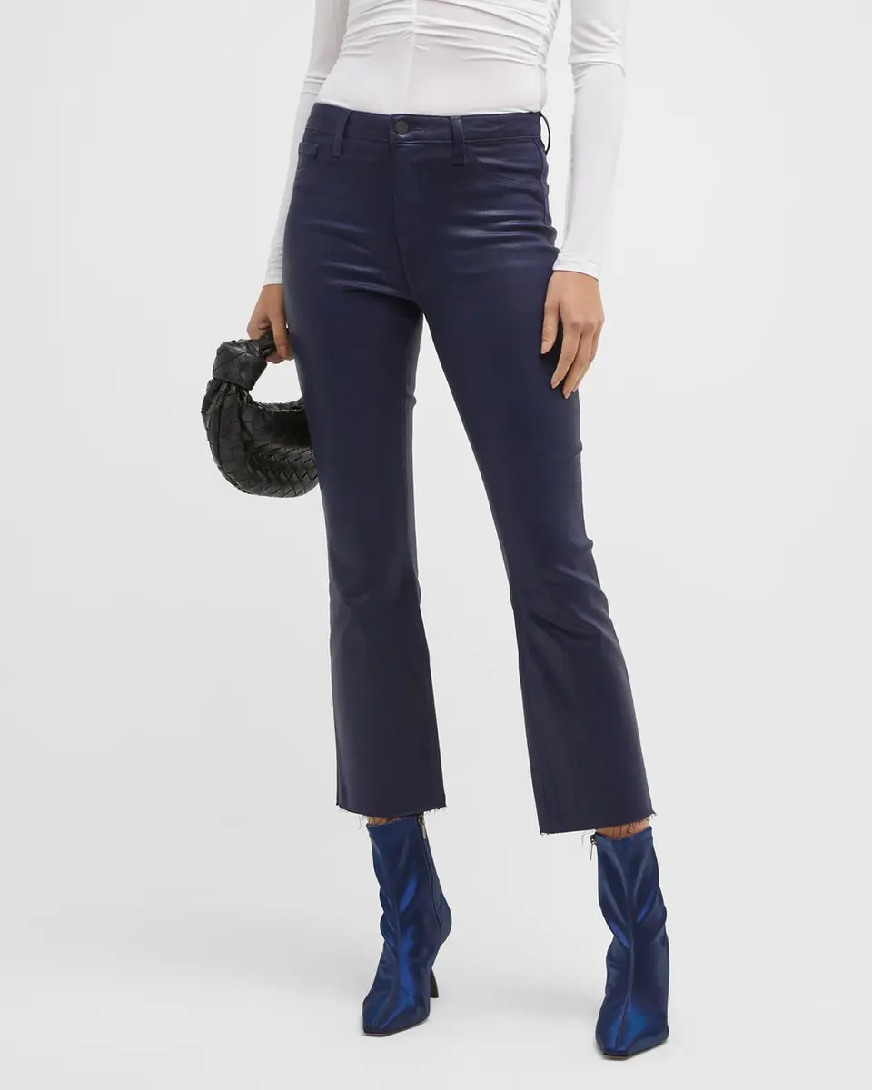 L'Agence Kendra High-Rise Coated Crop Flare Jeans | Thumbnail 2 L'Agence Kendra High-Rise Coated Crop Flare Jeans | Thumbnail 2