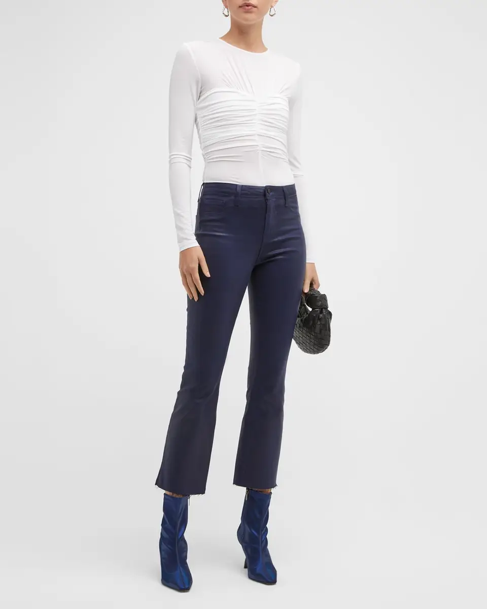 L'Agence Kendra High-Rise Coated Crop Flare Jeans | Thumbnail 3 L'Agence Kendra High-Rise Coated Crop Flare Jeans | Thumbnail 3